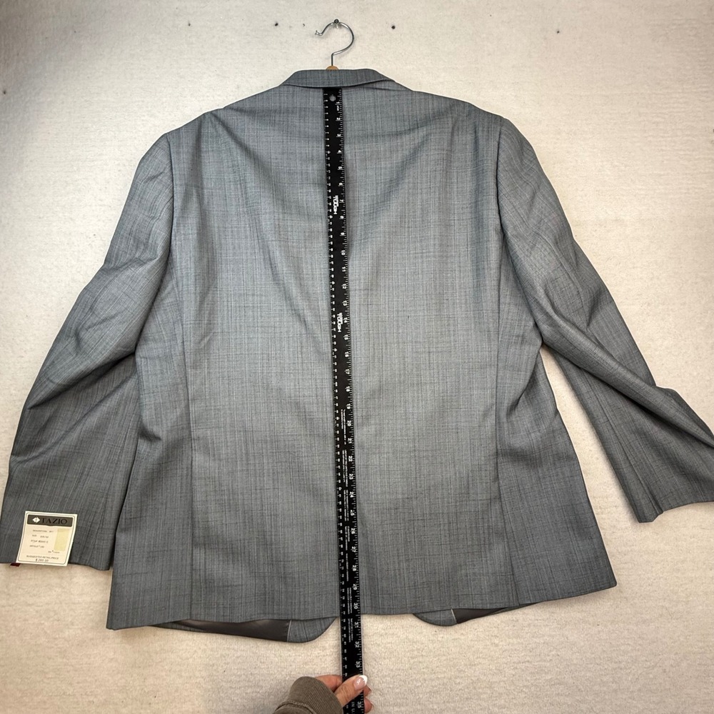 Tazio Italy Mens Ultra Slim Fit 2 Piece Suit Gray Sharkskin 50R 44W NWT sleek - Picture 15 of 16